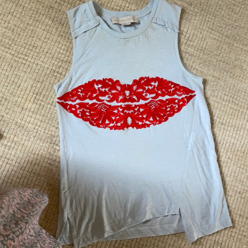 Stella McCartney Cotton-Blend Lip Tank top.